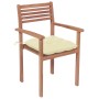 Stackable garden chairs 6 pcs teak wood with cushions by vidaXL, Garden chairs - Ref: Foro24-3072589, Price: 489,64 €, Discou...