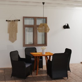 Juego de comedor para jardín 5 piezas negro de vidaXL, Conjuntos de jardín - Ref: Foro24-3071903, Precio: 559,99 €, Descuento: %