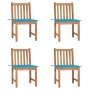 Garden chairs 4 units solid teak wood with cushions by vidaXL, Garden chairs - Ref: Foro24-3073092, Price: 402,06 €, Discount: %