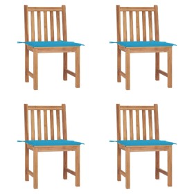 Garden chairs 4 units solid teak wood with cushions by vidaXL, Garden chairs - Ref: Foro24-3073092, Price: 402,06 €, Discount: %