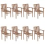 Stackable garden chairs 8 pcs solid teak wood with cushions by vidaXL, Garden chairs - Ref: Foro24-3073456, Price: 930,60 €, ...