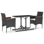 Juego de comedor para jardín 3 piezas negro de vidaXL, Conjuntos de jardín - Ref: Foro24-3072437, Precio: 198,49 €, Descuento: %