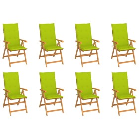 Reclining garden chairs with cushions 8 pcs solid teak by vidaXL, Garden chairs - Ref: Foro24-3072552, Price: 921,87 €, Disco...