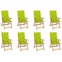 Reclining garden chairs with cushions 8 pcs solid teak by vidaXL, Garden chairs - Ref: Foro24-3072552, Price: 939,13 €, Disco...