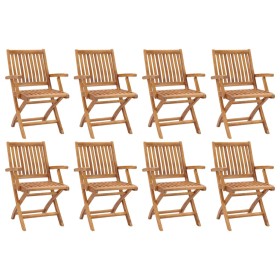 Klappbare Gartenstühle 8 Einheiten aus massivem Teakholz von vidaXL, Gartenstühle - Ref: Foro24-3072722, Preis: 947,44 €, Rab...