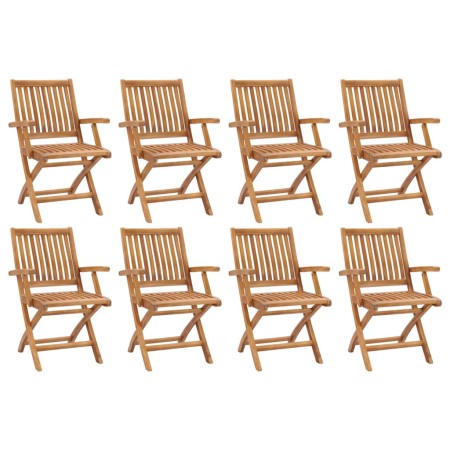 Folding garden chairs 8 units solid teak wood by vidaXL, Garden chairs - Ref: Foro24-3072722, Price: 947,44 €, Discount: %