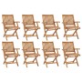 Folding garden chairs 8 units solid teak wood by vidaXL, Garden chairs - Ref: Foro24-3072722, Price: 947,44 €, Discount: %