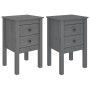 Bedside tables 2 pcs solid gray pine wood 40x35x61.5 cm by vidaXL, Nightstands - Ref: Foro24-813694, Price: 110,85 €, Discoun...