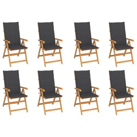 Reclining garden chairs with cushions 8 pcs solid teak by vidaXL, Garden chairs - Ref: Foro24-3072541, Price: 1,00 €, Discoun...