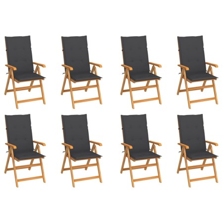 Reclining garden chairs with cushions 8 pcs solid teak by vidaXL, Garden chairs - Ref: Foro24-3072541, Price: 948,99 €, Disco...