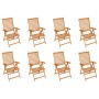 Reclining garden chairs with cushions 8 pcs solid teak by vidaXL, Garden chairs - Ref: Foro24-3072541, Price: 948,99 €, Disco...