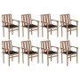 Stackable garden chairs 8 pcs solid teak wood with cushions by vidaXL, Garden chairs - Ref: Foro24-3073440, Price: 942,76 €, ...