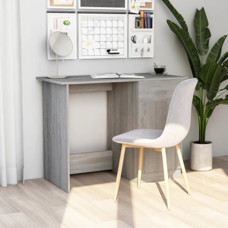 Sonoma gray plywood desk 100x50x76 cm by vidaXL, Desks - Ref: Foro24-815421, Price: 82,04 €, Discount: %