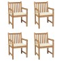 Garden chairs 4 pcs solid teak wood with cream cushions by vidaXL, Garden chairs - Ref: Foro24-3073006, Price: 551,17 €, Disc...