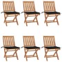 Folding garden chairs 6 pcs solid teak wood with cushions by vidaXL, Garden chairs - Ref: Foro24-3072841, Price: 547,27 €, Di...