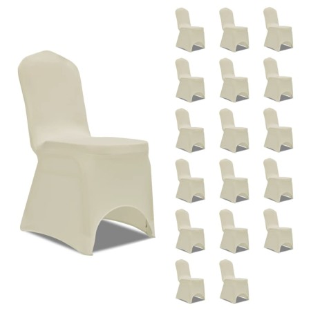 Elastic chair cover 18 units cream color by vidaXL, Covers - Ref: Foro24-3051641, Price: 67,11 €, Discount: %