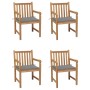 Garden chairs 4 units solid teak wood with gray cushions by vidaXL, Garden chairs - Ref: Foro24-3073005, Price: 549,72 €, Dis...