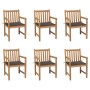 Garden chairs 6 pcs solid teak wood with gray taupe cushions by vidaXL, Garden chairs - Ref: Foro24-3073039, Price: 823,61 €,...