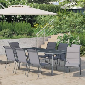 9-piece garden dining set in anthracite grey steel by vidaXL, Garden sets - Ref: Foro24-3072519, Price: 518,99 €, Discount: %