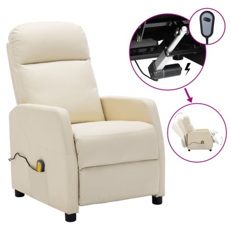 Cream synthetic leather electric massage chair by vidaXL, Electric massage chairs - Ref: Foro24-3073742, Price: 180,99 €, Dis...