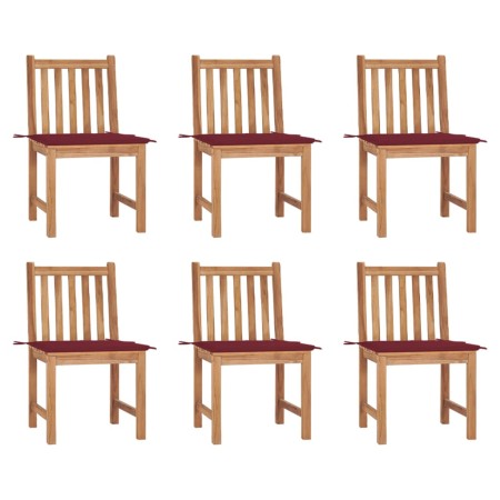 Garden chairs 6 units with solid teak wood cushions by vidaXL, Garden chairs - Ref: Foro24-3073124, Price: 600,66 €, Discount: %