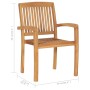 Stackable garden chairs 4 units solid teak wood by vidaXL, Garden chairs - Ref: Foro24-3073207, Price: 456,92 €, Discount: %