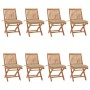 Folding garden chairs 8 pcs solid teak wood with cushions by vidaXL, Garden chairs - Ref: Foro24-3072879, Price: 673,64 €, Di...