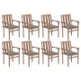 Stackable garden chairs 8 pcs solid teak wood with cushions by vidaXL, Garden chairs - Ref: Foro24-3073434, Price: 885,99 €, ...