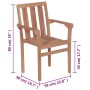 Stackable garden chairs 8 pcs solid teak wood with cushions by vidaXL, Garden chairs - Ref: Foro24-3073434, Price: 885,99 €, ...