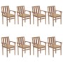 Stackable garden chairs 8 pcs solid teak wood with cushions by vidaXL, Garden chairs - Ref: Foro24-3073451, Price: 907,99 €, ...