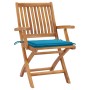 Folding garden chairs 4 pcs solid teak wood with cushions by vidaXL, Garden chairs - Ref: Foro24-3072727, Price: 488,99 €, Di...