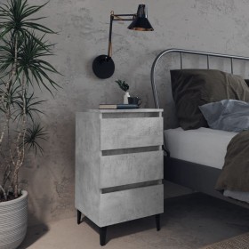 Bedside tables 2 pcs concrete gray metal legs 40x35x69 cm by vidaXL, Nightstands - Ref: Foro24-805914, Price: 94,89 €, Discou...