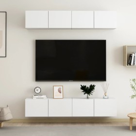 Muebles para TV 4 uds madera contrachapada blanco 80x30x30 cm de vidaXL, Muebles TV - Ref: Foro24-3074451, Precio: 150,32 €, ...