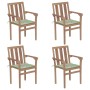 Stackable garden chairs 4 pcs solid teak wood with cushions by vidaXL, Garden chairs - Ref: Foro24-3073391, Price: 456,85 €, ...