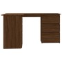 Brown oak plywood corner desk 145x100x76 cm by vidaXL, Desks - Ref: Foro24-815443, Price: 140,99 €, Discount: %