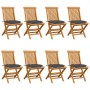 Garden chairs 8 pcs solid teak with anthracite gray cushions by vidaXL, Garden chairs - Ref: Foro24-3072932, Price: 501,65 €,...