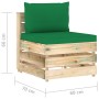 3-seater pallet sofa with green impregnated pine wood cushions by vidaXL, Garden sets - Ref: Foro24-3074560, Price: 363,99 €,...