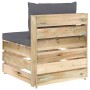 3-teilige Gartenmöbel mit grün imprägnierten Holzkissen von vidaXL, Gartensets - Ref: Foro24-3074567, Preis: 233,25 €, Rabatt: %