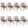 Stackable garden chairs 8 pcs solid teak wood with cushions by vidaXL, Garden chairs - Ref: Foro24-3073448, Price: 930,30 €, ...