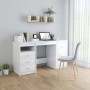 Glossy white engineered wood desk 140x50x76 cm by vidaXL, Desks - Ref: Foro24-3054786, Price: 200,18 €, Discount: %