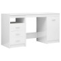 Glossy white engineered wood desk 140x50x76 cm by vidaXL, Desks - Ref: Foro24-3054786, Price: 196,25 €, Discount: %