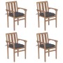 Stackable garden chairs 4 pcs solid teak wood with cushions by vidaXL, Garden chairs - Ref: Foro24-3073394, Price: 467,07 €, ...