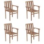 Stackable garden chairs 4 pcs solid teak wood with cushions by vidaXL, Garden chairs - Ref: Foro24-3073394, Price: 467,07 €, ...