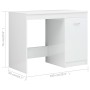 Glossy white engineered wood desk 140x50x76 cm by vidaXL, Desks - Ref: Foro24-3054786, Price: 196,25 €, Discount: %