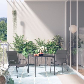 Anthracite gray steel 3-piece garden dining set by vidaXL, Garden sets - Ref: Foro24-3073475, Price: 189,99 €, Discount: %