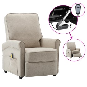 Elektrischer Massagesessel aus cremefarbenem Stoff von vidaXL, Elektrische Massagesessel - Ref: Foro24-3073708, Preis: 284,99...