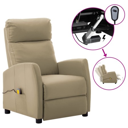 Electric massage chair synthetic leather cappuccino color by vidaXL, Electric massage chairs - Ref: Foro24-3073669, Price: 18...