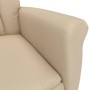 Sillón de masaje eléctrico piel de ante sintético blanco crema de vidaXL, Sillones de masaje eléctricos - Ref: Foro24-3073595...