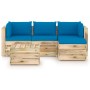 Garden furniture 5 pieces with green impregnated wood cushions by vidaXL, Garden sets - Ref: Foro24-3074631, Price: 520,54 €,...