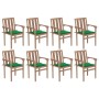 Stackable garden chairs 8 pcs solid teak wood with cushions by vidaXL, Garden chairs - Ref: Foro24-3073438, Price: 931,72 €, ...